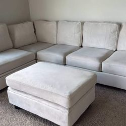Beige Convertible Modular Sectional Sofa