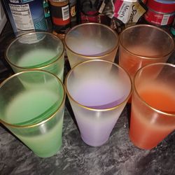 Vintage 1950s Frosted Blendo Glasses