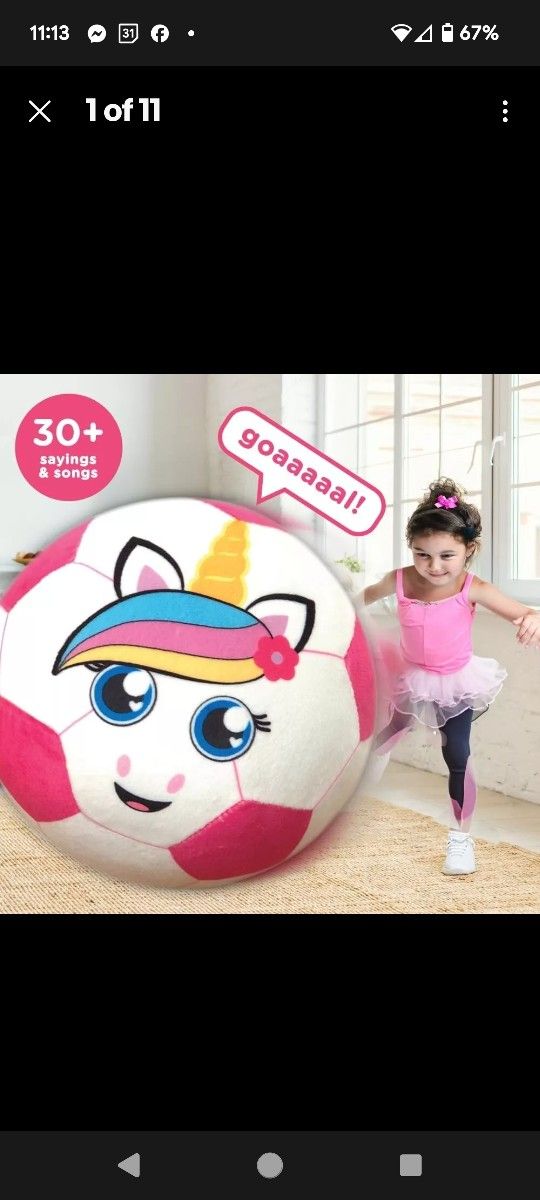 MOVE2PLAY UNICORN TALKING SOCCER BALL - ITEM #TS106 - NEW