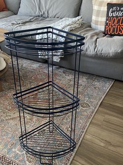 3 Tier Metal Corner Rack (Navy)
