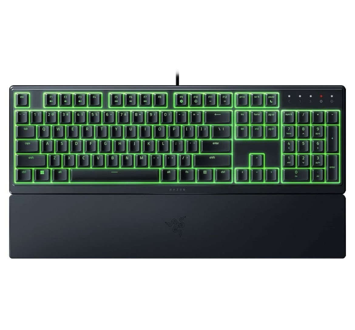 Razer Ornata V3 X Gaming Keyboard: Low-Profile Keys - Silent Membrane Switches - Spill Resistant - Chroma RGB Lighting - Ergonomic Wrist Rest - Classi