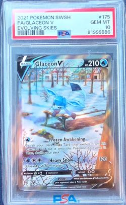 Glaceon V Full Art PSA 10 Evolving Skies #175