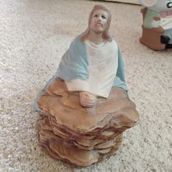Vintage Jesus praying at Rock