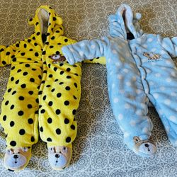 Baby Jumpsuit Footie Hooded Thick Winter Bunting Outwear - Snowsuit Pajamas