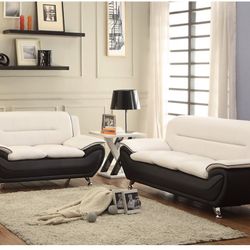 Sofa y Loveseat White/ Black