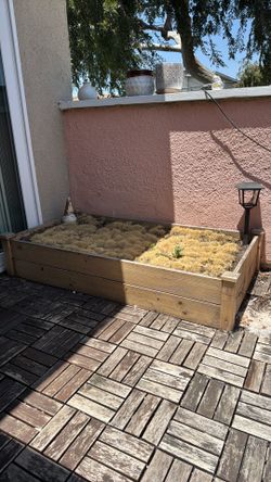 Wooden gardening plant box