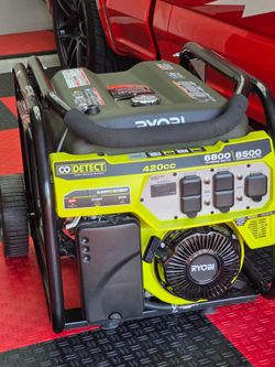 New RYOBI 6800-Watt Recoil Start UL Gasoline Powered Portable Generator with CO Detect Shutdown Sensor