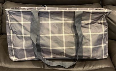 Thirty-One Grey checked Large Utility Tote New