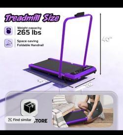 Purple walking pad with stand handle