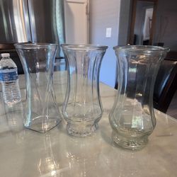 3 glass Vases Cristal