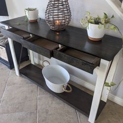 Handcrafted Farmhouse Hall table With Drawers 