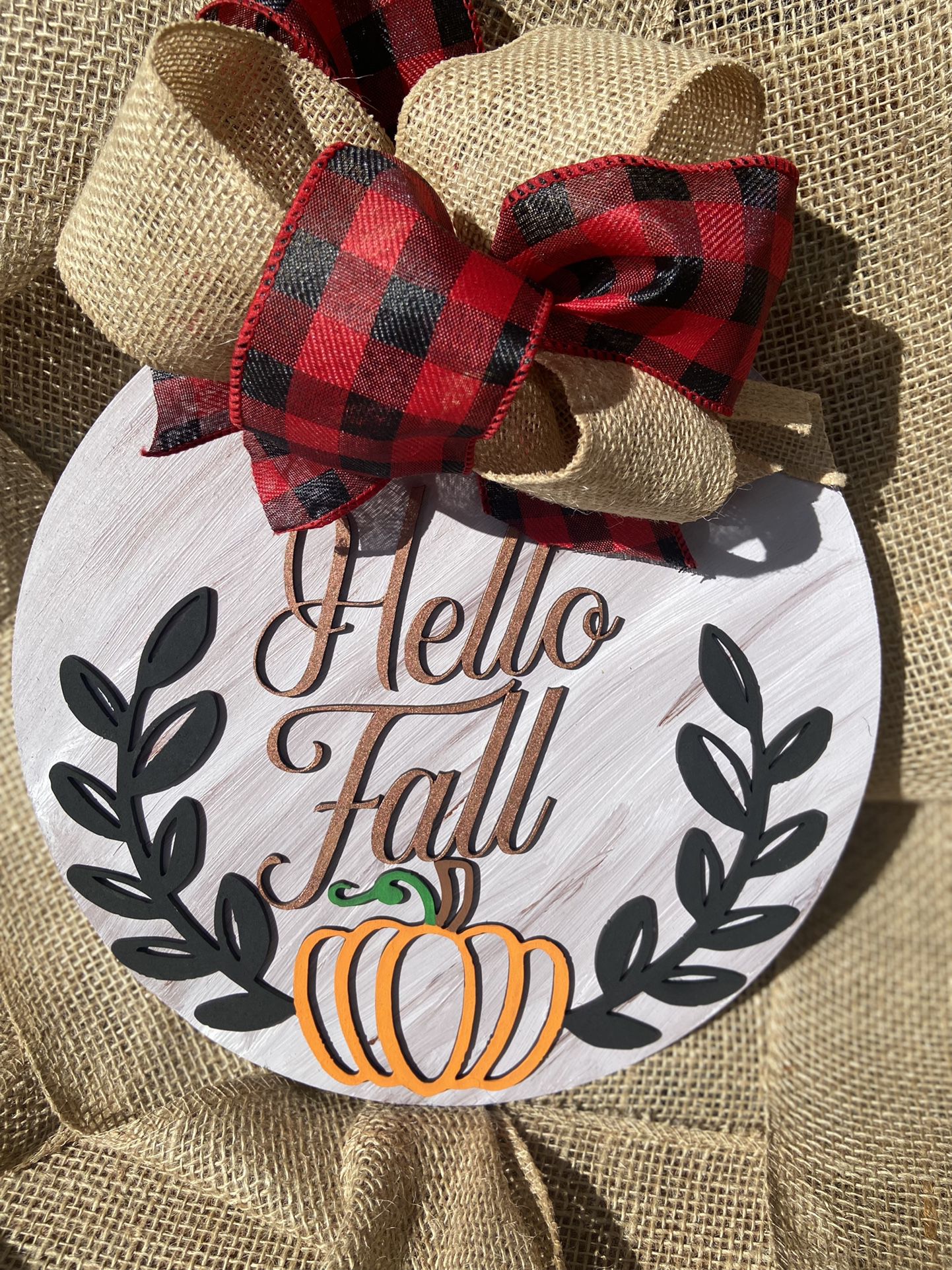 Hello Fall Wooden Sign