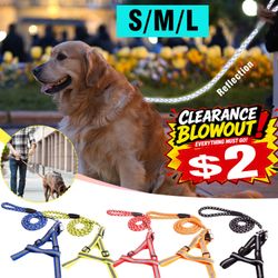 Reflective Dog Harness Step-in Nylon Dog harness with leash Set S M L Safety