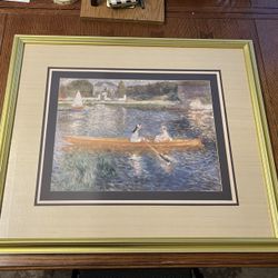 “The Skiff” Renoir Print Painting Framed And Matted