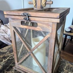 Candle Holder Wood Box Decorative Accent