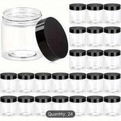 24 Plastic Containers With Lids And Labels