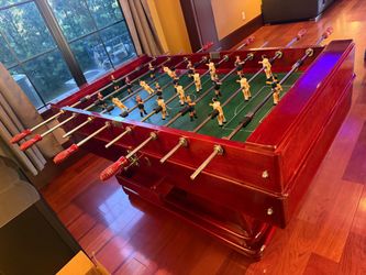 Full-Size Foosball Table Red Wood Finish