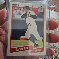 Carlton Fisk Error '90 Fleer No Dot Behind U.S.A PLUS CORRECT CARD