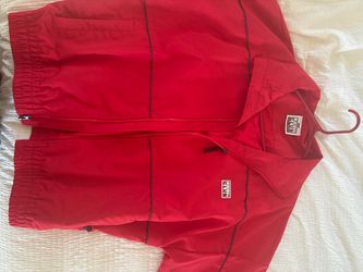 Pro Club Heavy Weight Red Windbreaker Jacket Size Medium