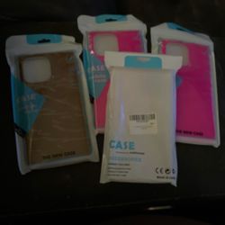 iPhone 14 Pro Max Case (3- Hot Pink 1- Ice Blue And 1 - Brown)