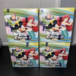 (4) 2025 Topps Chrome Disney MEGA Box Lot Sealed In Hand