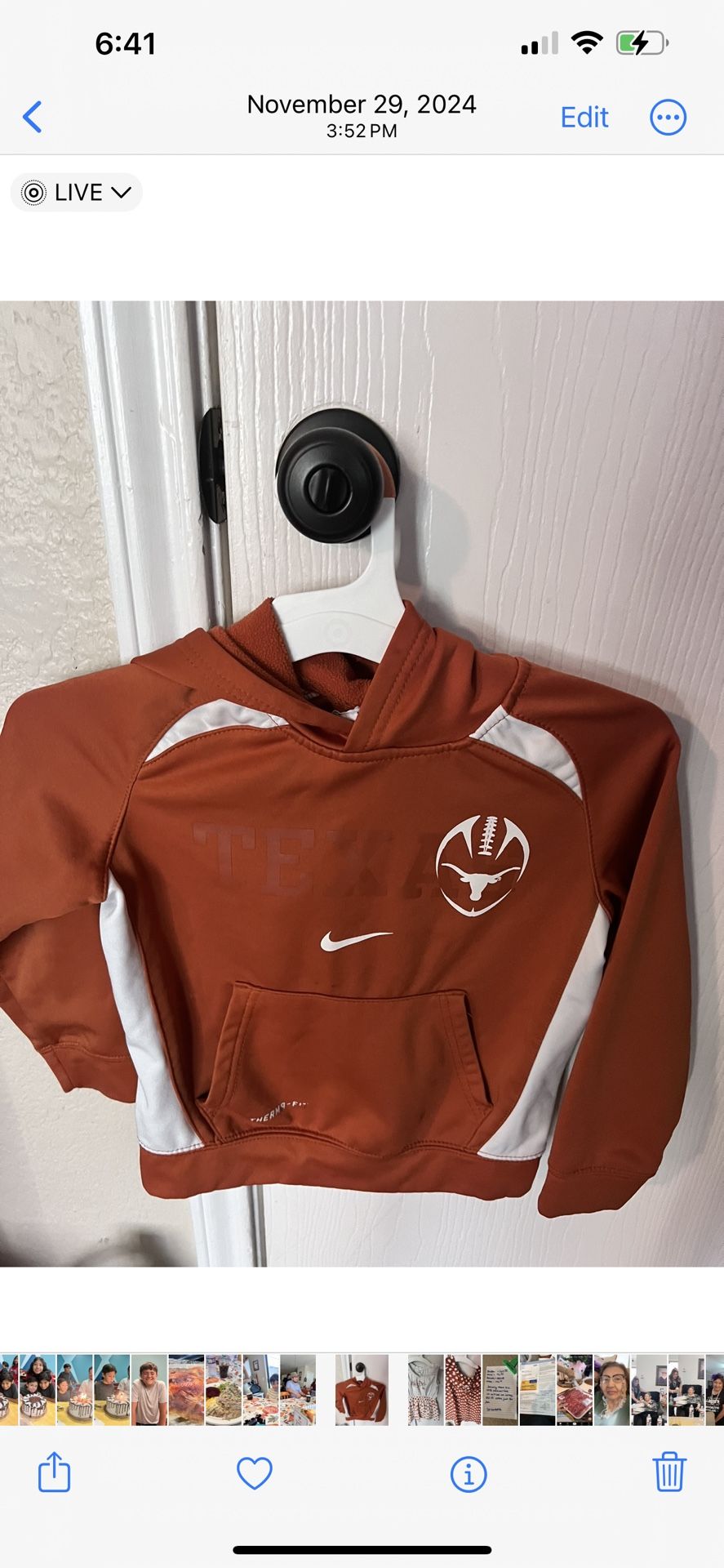 Nike, Texas Longhorn hoodie kids