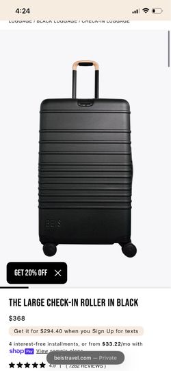 Beis - large check in luggage (black with beige handle)