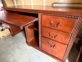 Cherry Wood Executive Desk with Drawers