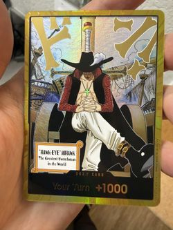 Dracule Mihawk OP14 Gold Don!! Azure Sea's Seven One Piece Card English NM