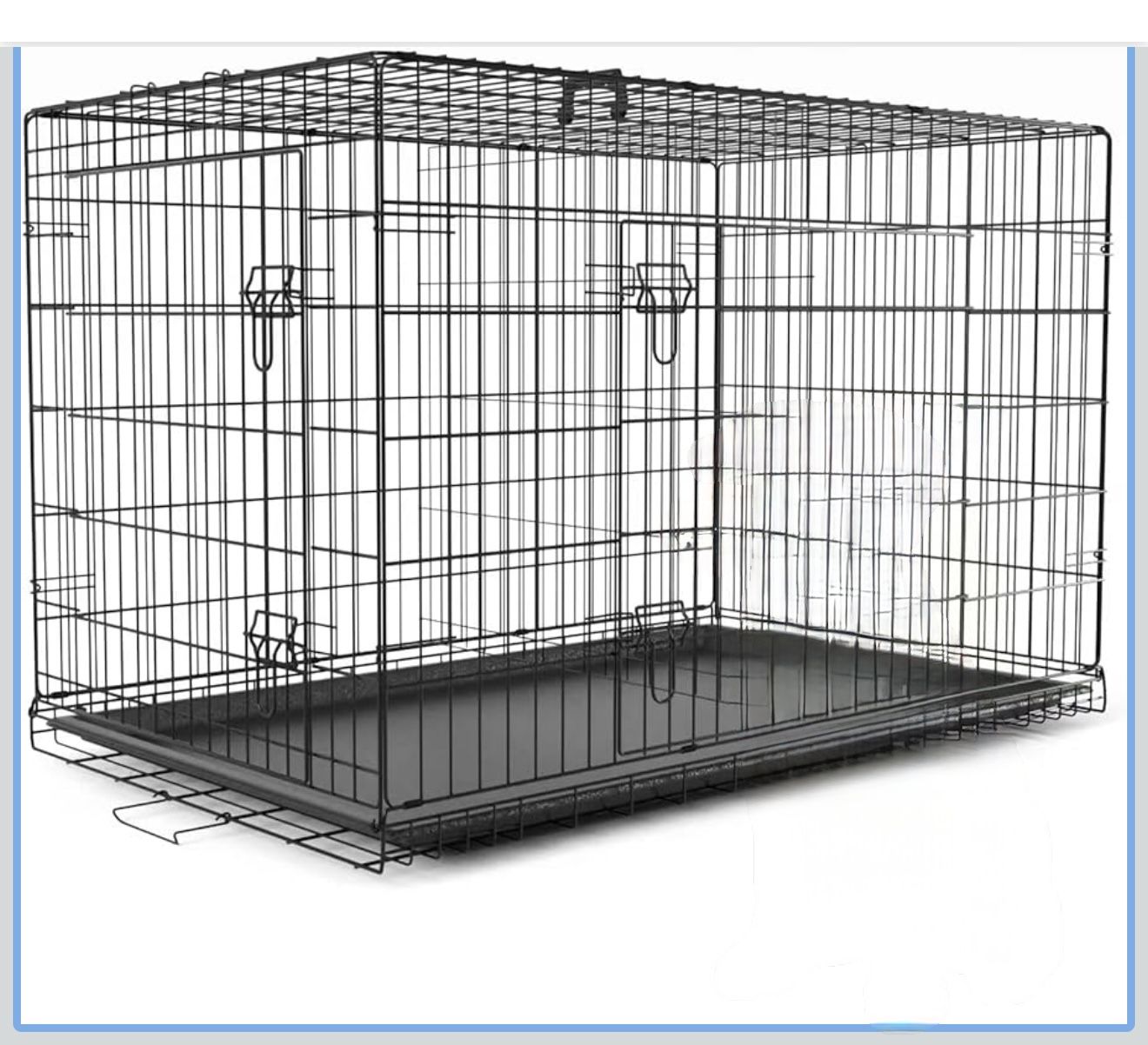 XL 42"  Collapsible 2 Door Heavy Duty Wire Dog Crate With Handle 