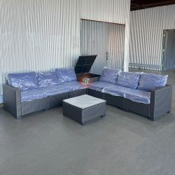 8pc Outdoor Patio Sectional With Storage