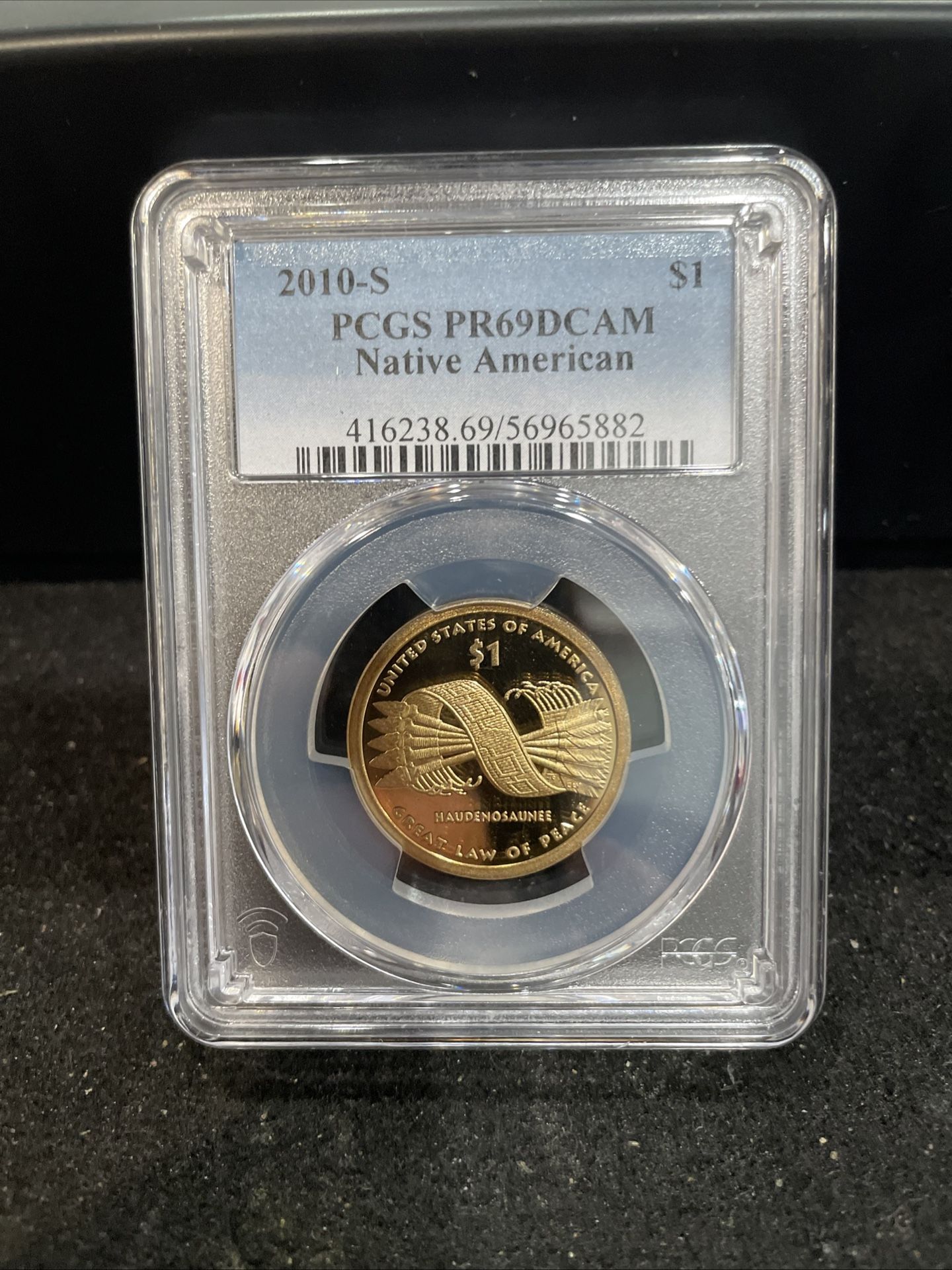 2010 S Gem Proof Native American Dollar Graded At PR69 With A Deep Cameo A11