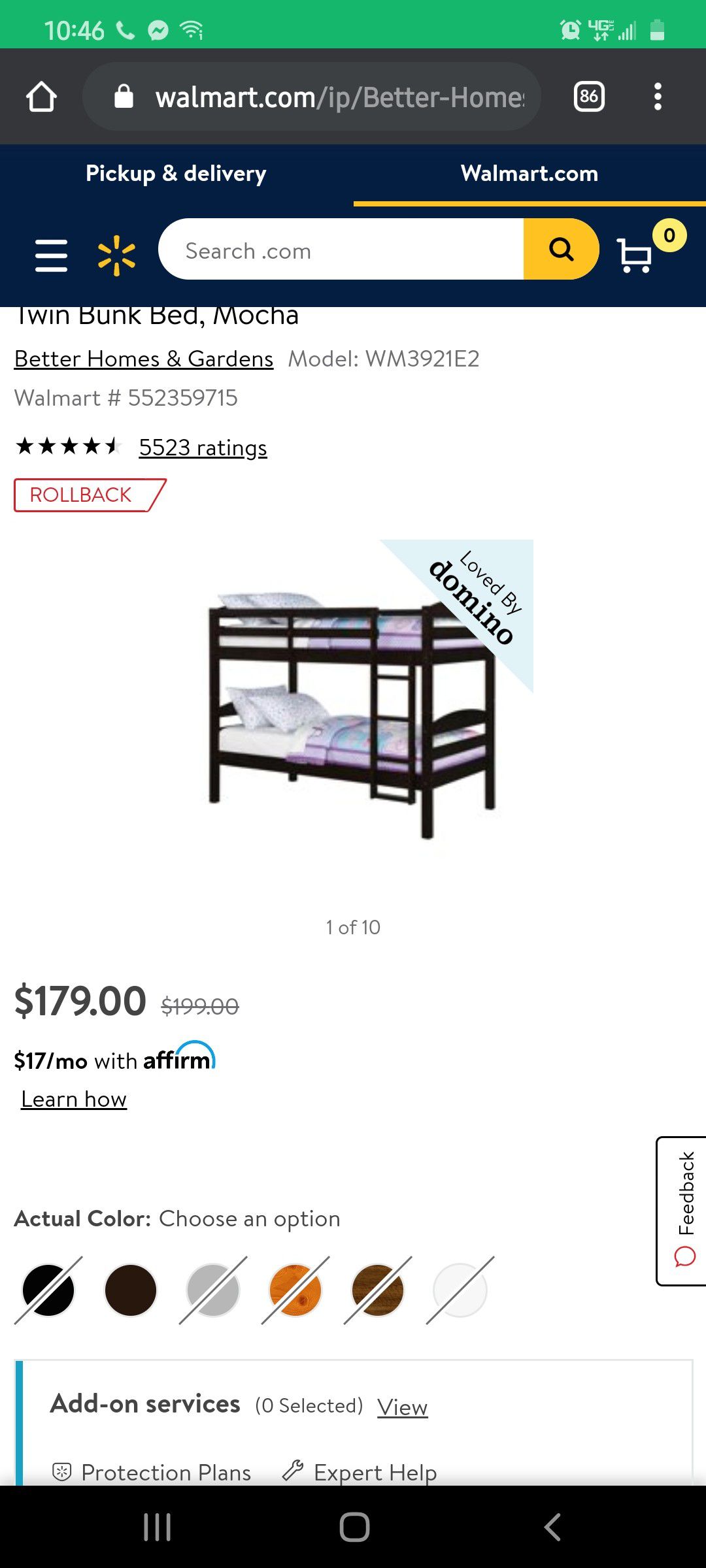 Twin over twin bunk beds brand new still in box