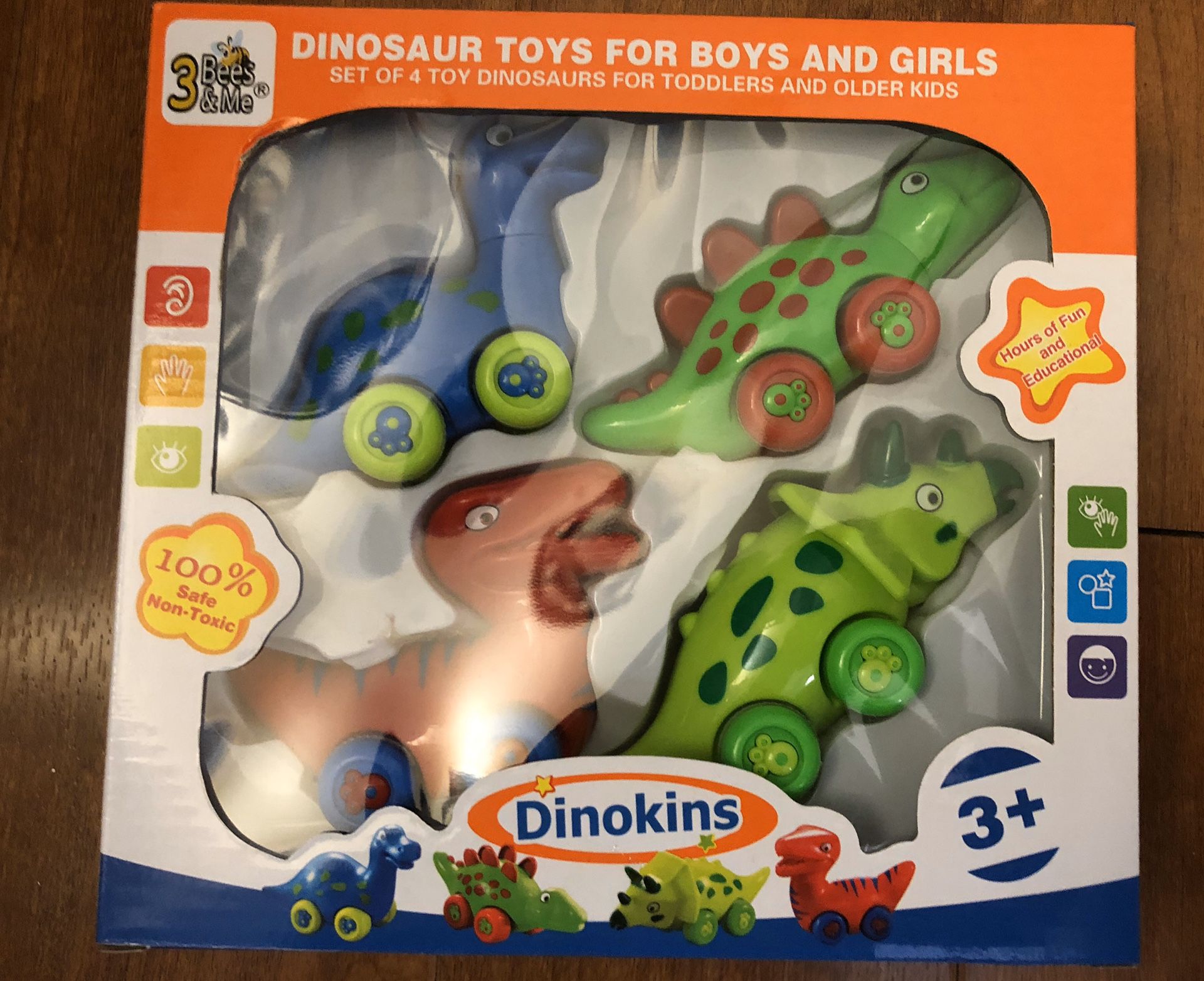 New 3 Bees & Me Dinosaur Toys for Boys and Girls - Set of 4 Toy Dinosaurs for Kids(pick u only)