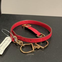 New Auth HERMES ETRIER DOUBLE TOUR Bracelet Noir Red Gold Hardware T2