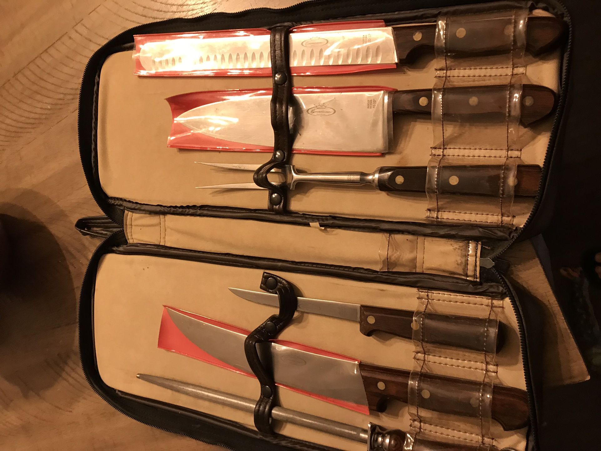 Dexter No-stain Connoisseur Carving Set 7 Piece Leather Case Brown Handles