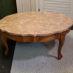 Marble pink Antique table, End Table Vintage