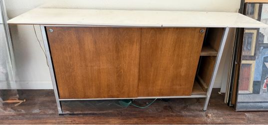 Vintage MCM Industrial Credenza Buffet Sideboard