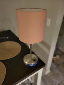 Pink Lamp w/USB Port