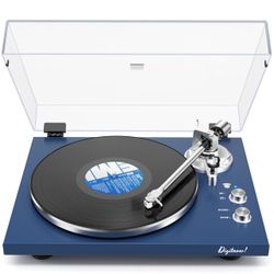 DIGITNOW Belt Drive Turntable, Blue, Bluetooth Output (NEW)