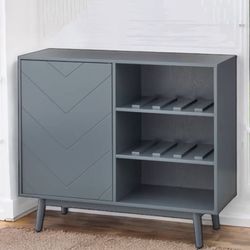 Grey Mid Century Modern Wine Storage Buffet Server - Brand New! 