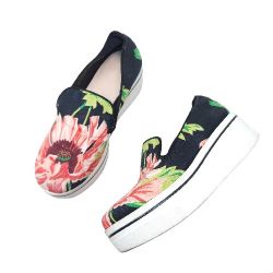 Stella McCartney Women's Sneakers Binx Pink Floral Canvas Platform Slip On