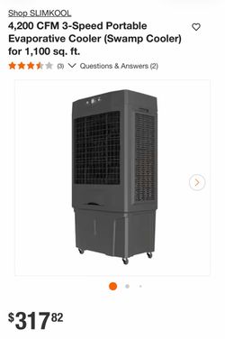 Shop SLIMKOOL 4,200 CFM 3-Speed Portable Evaporative Cooler (Swamp Cooler) for 1,100 sq. ft.