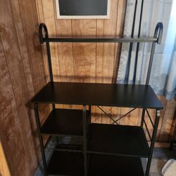 Microwave Stand With Shelves