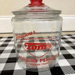 Vintage Tom’s Toasted Peanuts Glass Jar