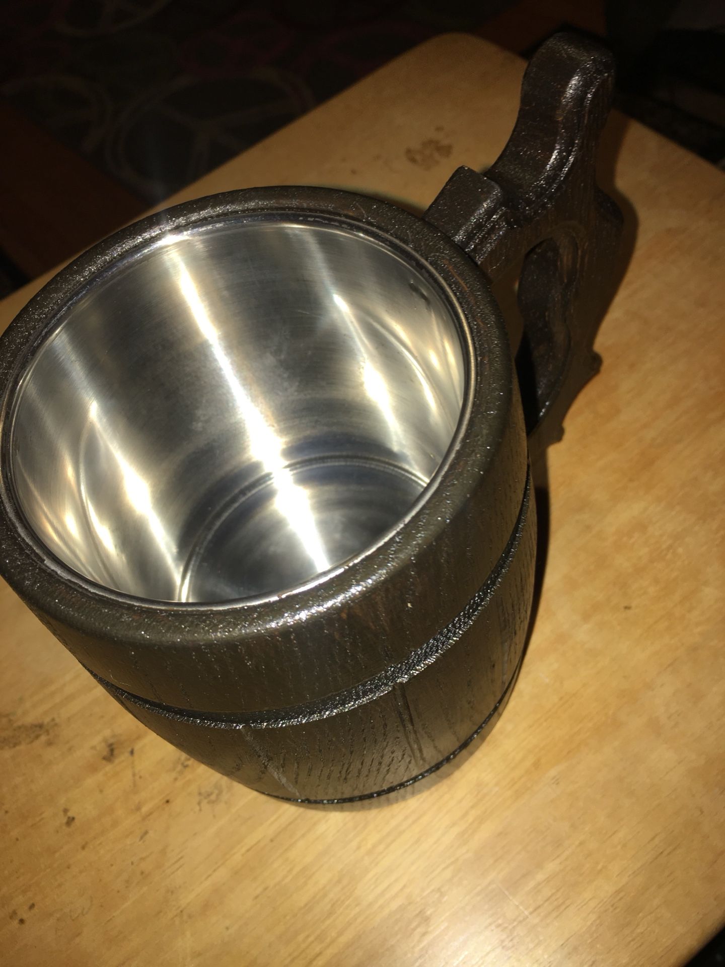 Wooden beer mug
