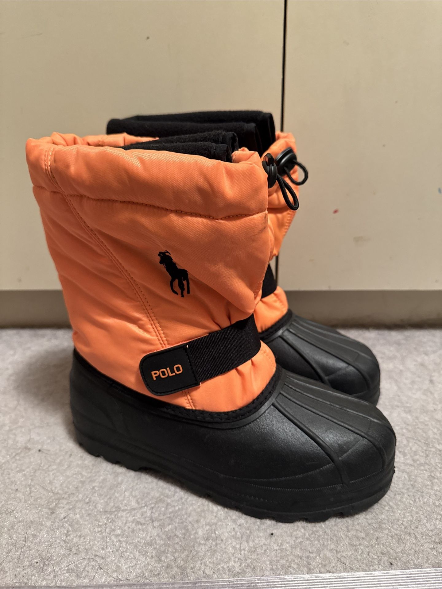 Polo Ralph Lauren Big Kids Whistler Rain/Snow Boots Neon Orange 95286 Size 6