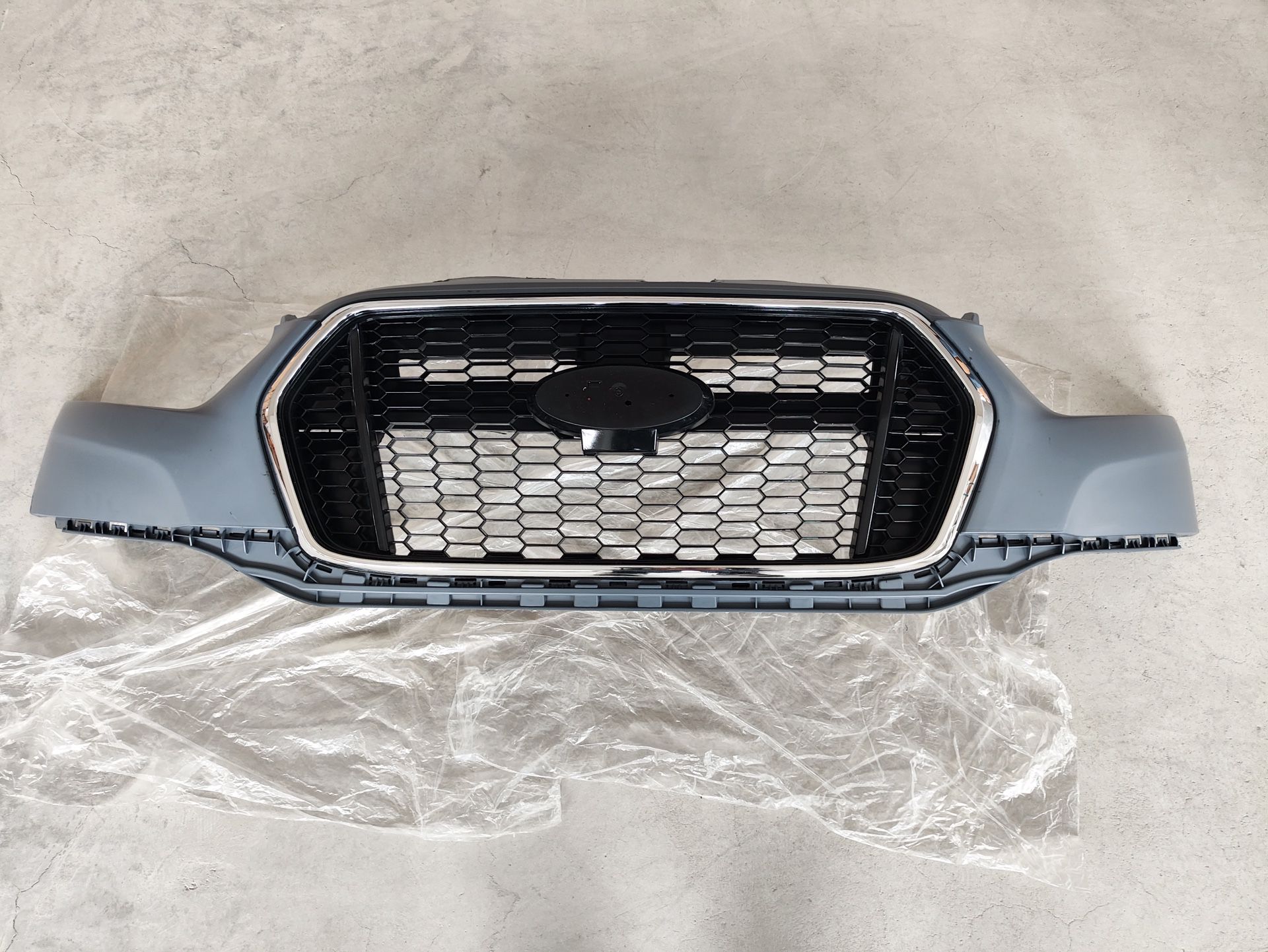 Complete Front Bumper  Assembly With Honeycomb Grille For 2020 - 2021 Ford Transit Van 