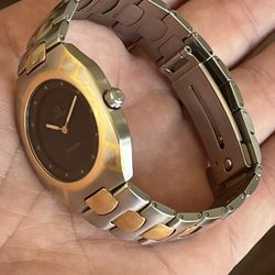 Omega Gerald Genta  Mens Watch 18K Gold And Steel Full Link Gold ShorterBracelet Perfect Condition 