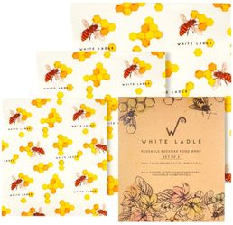 Beeswax Wraps – Organic, Sustainable, Eco Friendly Food Wrap – Reusable Beeswax Food Wrap – Food Storage Wrap for Zero Waste – 3 Pack (S, M, L)